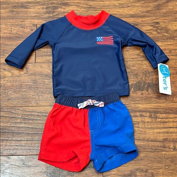 Carters patriotic Swim Set Newborn - Picture 1 of 3